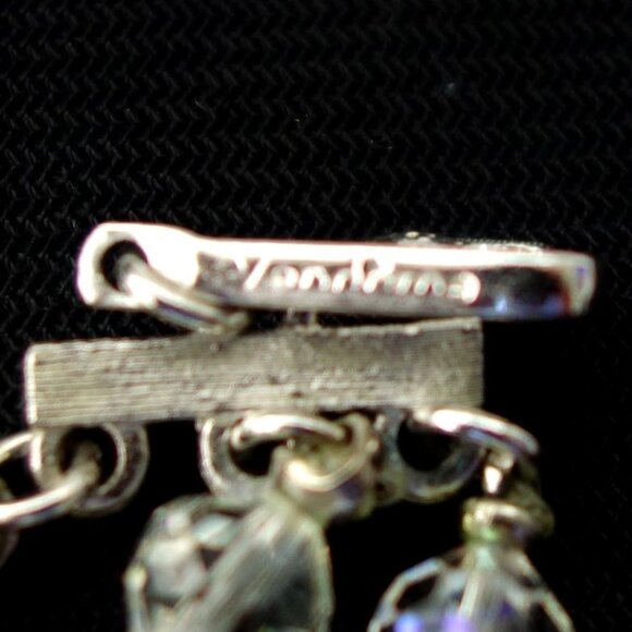 Vintage 1950s Vendome Faceted Triple Strand Aurora Borealis Crystal Necklace - Picture 10 of 11